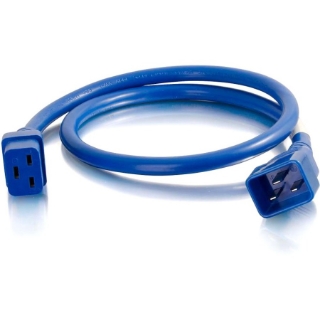 Picture of C2G 2ft 12AWG Power Cord (IEC320C20 to IEC320C19) - Blue