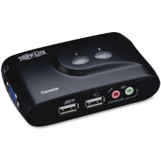 Picture of Tripp Lite 2-Port Desktop Compact USB KVM Switch with Audio & Cable Kit