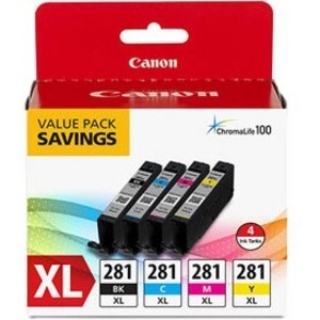 Picture of Canon CLI-281 XL Original Ink Cartridge - Value Pack - Black, Cyan, Magenta, Yellow