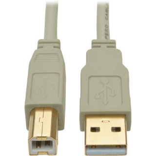 Picture of Tripp Lite 10ft USB 2.0 Hi-Speed A/B Cable M/M 28/24 AWG 480 Mbps Beige 10'