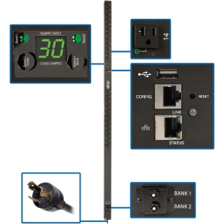 Picture of Tripp Lite PDU Monitored Per Outlet 24 5-15/20R 30A 2.9kW LX Platform 0U