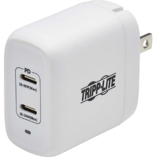 Picture of Tripp Lite USB C Wall Charger Dual-Port Compact 40W PD Charging GaN White