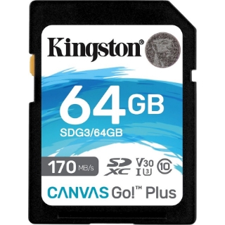 Picture of Kingston Canvas Go! Plus 64 GB Class 10/UHS-I (U3) SDXC