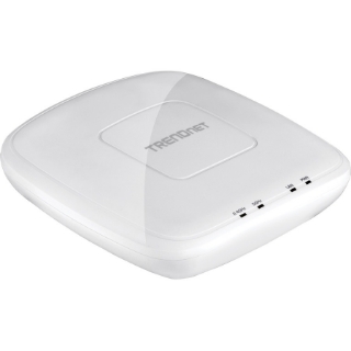 Picture of TRENDnet AC1200 Dual Band PoE Indoor Access Point, MU-MIMO, 867 Mbps WiFi AC, 300 Mbps WiFi N Bands, Client Bridge, Repeater Modes, Gigabit PoE LAN Port, Captive Portal For Hotspot, White, TEW-821DAP