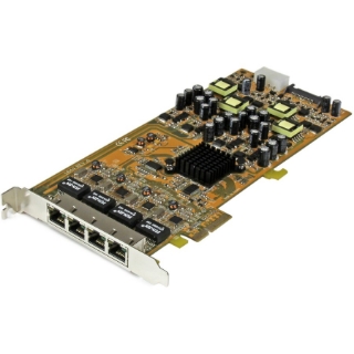 Picture of StarTech.com 4 Port Gigabit Power over Ethernet PCIe Network Card - PSE / PoE PCI Express NIC