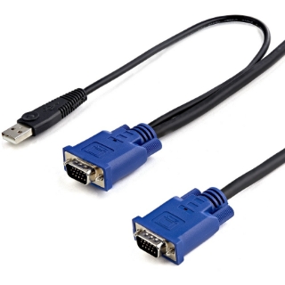 Picture of StarTech.com StarTech.com 2-in-1 - Video / USB cable - 4 pin USB Type A, HD-15 (M) - HD-15 (M) - 3.05 m