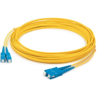 Picture of AddOn 5m SC (Male) to SC (Male) Yellow OS2 Duplex Fiber OFNR (Riser-Rated) Patch Cable