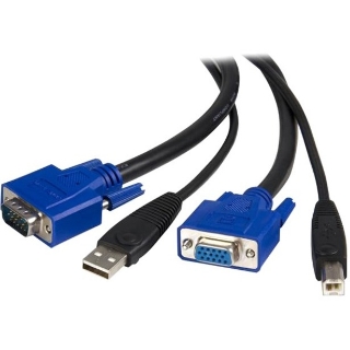 Picture of StarTech.com 10 ft 2-in-1 Universal USB KVM Cable - Video / USB cable - HD-15, 4 pin USB Type B (M) - 4 pin USB Type A, HD-15 - 10