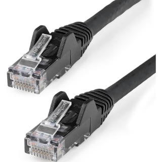 Picture of StarTech.com 6in (15cm) CAT6 Ethernet Cable, LSZH (Low Smoke Zero Halogen) 10 GbE Snagless 100W PoE UTP RJ45 Black Network Patch Cord, ETL