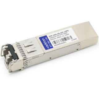 Picture of AddOn 10-Pack of Cisco SFP-10G-SR Compatible TAA Compliant 10GBase-SR SFP+ Transceiver (MMF, 850nm, 300m, LC, DOM)