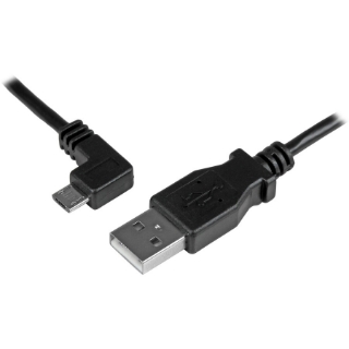 Picture of StarTech.com 2m 6 ft Left Angle Micro-USB Charge-and-Sync Cable M/M - USB 2.0 A to Micro-USB - 24 AWG