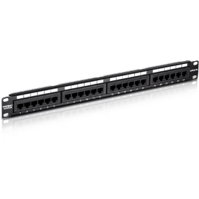 Show details for TRENDnet 24-Port Cat5-5e RJ-45 UTP Unshielded Patch Panel, Wallmount or Rackmount, 100Mhz, Color-Coded Labeling, Cat5,Cat5e,Cat4,Cat3 Compatible, 1U Rackmount, Black, TC-P24C5E Picture of TRENDnet 24-Port Cat5-5e RJ-45 UTP Unshielded Patch Panel, Wallmount or Rackmount, 100Mhz, Color-Coded Labeling, Cat5,Cat5e,Cat4,Cat3 Compatible, 1U Rackmount, Black, TC-P24C5E