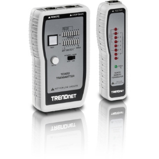 Picture of TRENDnet Network Cable Tester, Tests Ethernet, USB And BNC Cables, Accurately Test Pin Configurations up to 300m (984 ft), Local And Remote Testing, Includes BNC To Ethernet Converters, White, TC-NT2