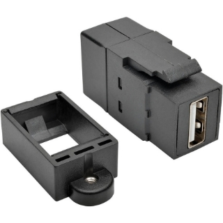 Picture of Tripp Lite USB 2.0 Keystone Panel Mount Coupler All-in-One F/F USB-A Black