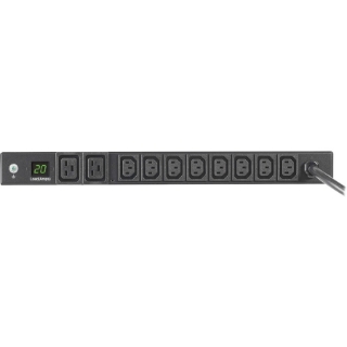 Picture of Tripp Lite PDU Metered 8 C13 2 C19 3.2/3.8kW 208/240V L6-20P 6ft Cord 1URM