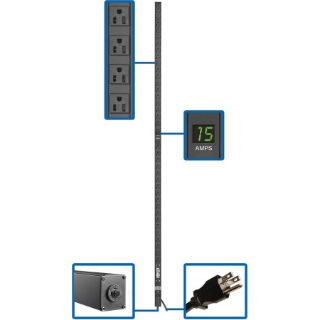 Picture of Tripp Lite PDU Metered 120V 1.44kW 36 NEMA 5-15R 5-15P 15ft Cord 72in 0URM