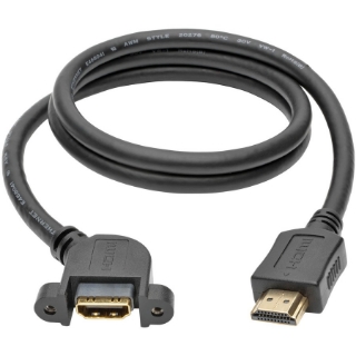 Picture of Tripp Lite 3ft High Speed HDMI Cable with Ethernet Digital Video / Audio Panel Mount M/F 3'