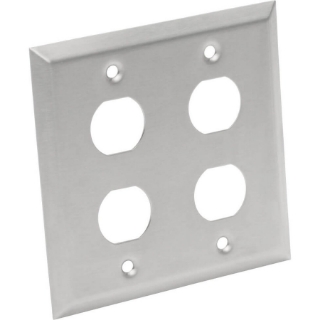 Picture of Tripp Lite RJ45 Bulkhead Wall Plate 4 Cutouts Industrial Metal Single Gang