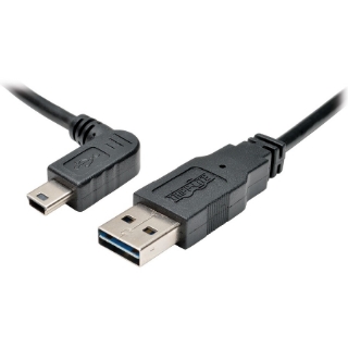 Picture of Tripp Lite 3ft USB 2.0 High Speed Cable Reversible A to Left Angle 5Pin Mini B M/M