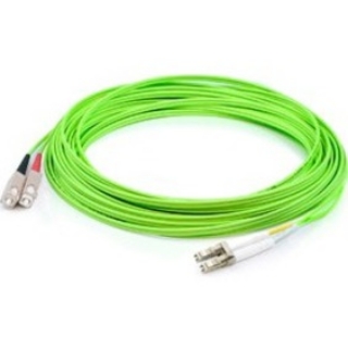 Picture of AddOn 8m LC (Male) to SC (Male) Straight Lime Green OM5 Duplex Fiber OFNR (Riser-Rated) Patch Cable