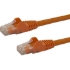 Picture of StarTech.com 1ft CAT6 Ethernet Cable - Orange Snagless Gigabit - 100W PoE UTP 650MHz Category 6 Patch Cord UL Certified Wiring/TIA