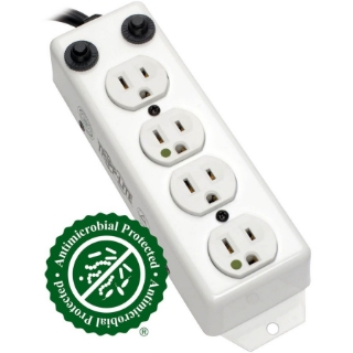 Picture of Tripp Lite Safe-IT Power Strip Hospital Medical Antimicrobial 4 Outlet UL1363A 3'-10' Coiled Cord
