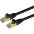 Picture of StarTech.com 1ft CAT6a Ethernet Cable - 10 Gigabit Category 6a Shielded Snagless 100W PoE Patch Cord - 10GbE Black UL Certified Wiring/TIA