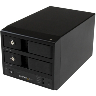 Picture of StarTech.com USB 3.0 / eSATA Dual-Bay Trayless 3.5" SATA III Hard Drive Enclosure with UASP - 2-Bay SATA 6 Gbps Hot-Swap HDD Enclosure