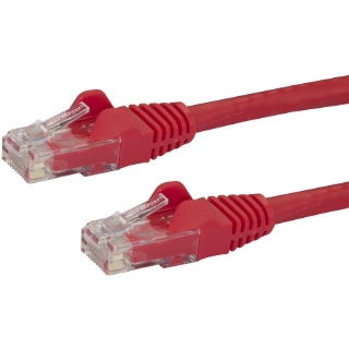 Picture of StarTech.com 30ft CAT6 Ethernet Cable - Red Snagless Gigabit - 100W PoE UTP 650MHz Category 6 Patch Cord UL Certified Wiring/TIA