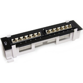 Picture of StarTech.com 1U 12 Port Wall Mount Cat5e 110 Patch Panel - 45 Degree