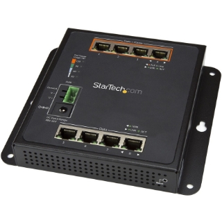 Picture of StarTech.com Industrial 8 Port Gigabit PoE Switch - 4 x PoE+ 30W - Power Over Ethernet GbE Layer/L2 Managed Network Switch -40C to +75C