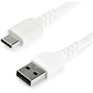 Picture of StarTech.com 1M USB A to USB C Charging Cable - Durable Fast Charge & Sync USB 2.0 to USB Type C Data Cord - Aramid Fiber M/M 60W White