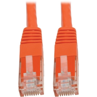 Picture of Tripp Lite Cat6 Cat5e Gigabit Molded Patch Cable RJ45 MM 550MHz Orange 25ft 25'