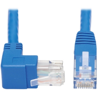 Picture of Tripp Lite Cat6 Ethernet Cable Up Angled UTP Molded RJ45 M/M Blue 15ft