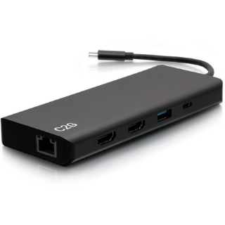Picture of C2G 4K USB C Dual Monitor Dock with Power - HDMI, Ethernet, USB, 3.5mm & 60W