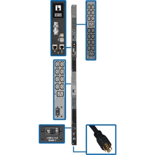 Picture of Tripp Lite 3-Phase PDU Monitored 10kW 200/208/240V 42 C13; 6 C19; L21-30P