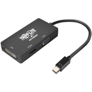 Picture of Tripp Lite Mini DisplayPort 1.2 to VGA/DVI/HDMI Adapter Converter 4K Black mDP to VGA / DVI / HDMI 6in