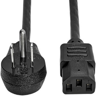 Picture of Tripp Lite Computer Power Cord Right-Angle 5-15P to C13 10A 125V 18AWG 3ft