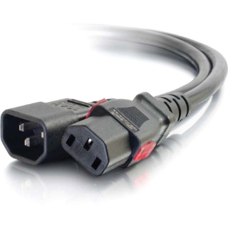 Picture of C2G 6ft Locking C14 to C13 10A 250V Power Cord Black