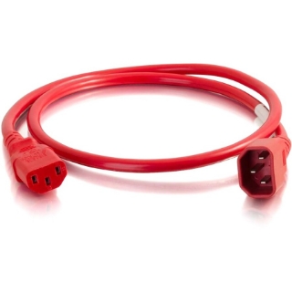 Picture of C2G 1ft 18AWG Power Cord (IEC320C14 to IEC320C13) - Red