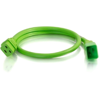 Picture of C2G 3ft 12AWG Power Cord (IEC320C20 to IEC320C19) - Green