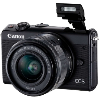 Picture of Canon EOS M100 24 Megapixel Mirrorless Camera with Lens - 0.59" - 1.77" (Lens 1), 2.17" - 7.87" (Lens 2) - Black