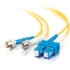 Picture of C2G-4m SC-ST 9/125 OS1 Duplex Singlemode Fiber Optic Cable (Plenum-Rated) - Yellow