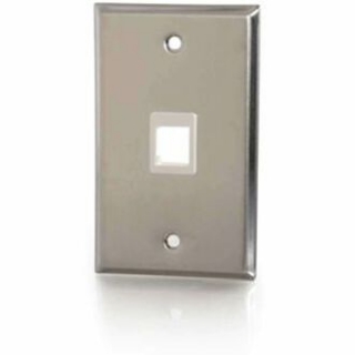 Picture of C2G 1-Port Single Gang Multimedia Keystone Wall Plate - Stainless Steel