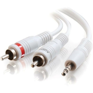 Picture of C2G 6ft One 3.5mm Stereo Male to Two RCA Stereo Male Audio Y-Cable - White