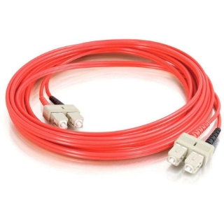 Picture of C2G-3m SC-SC 62.5/125 OM1 Duplex Multimode PVC Fiber Optic Cable - Red