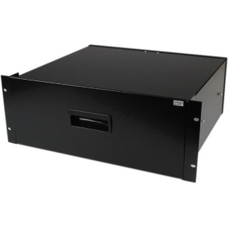 Picture of StarTech.com 4U Black Steel Storage Drawer for 19in Racks and Cabinets - 4U Black Sliding Rack Storage Drawer