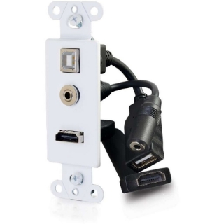 Picture of C2G Decorative HDMI Wall Plate with USB and 3.5mm White