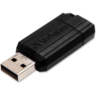Picture of Verbatim 64GB Pinstripe USB Flash Drive - Black