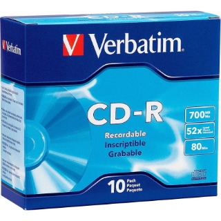 Picture of Verbatim CD-R 700MB 52X with Branded Surface - 10pk Slim Case